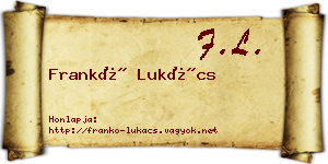 Frankó Lukács névjegykártya